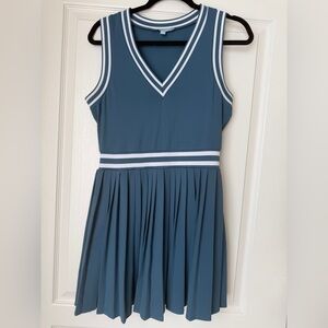 ANTONIO MELANI Teal and White Striped Tennis/ Pickleball Dress